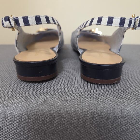 Tommy Hilfiger 8M Nautical Stripe Slingback Flat Shoed Adjustable - Picture 11 of 14